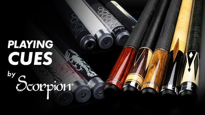 Scorpion SW03 Pool Cue 19oz Metallic Red, 12mm Tip, Maple Shaft