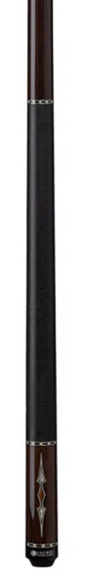 Lucasi LZC61 Pool Cue Black Palm Bocote White Recon Linen Wrap Cue