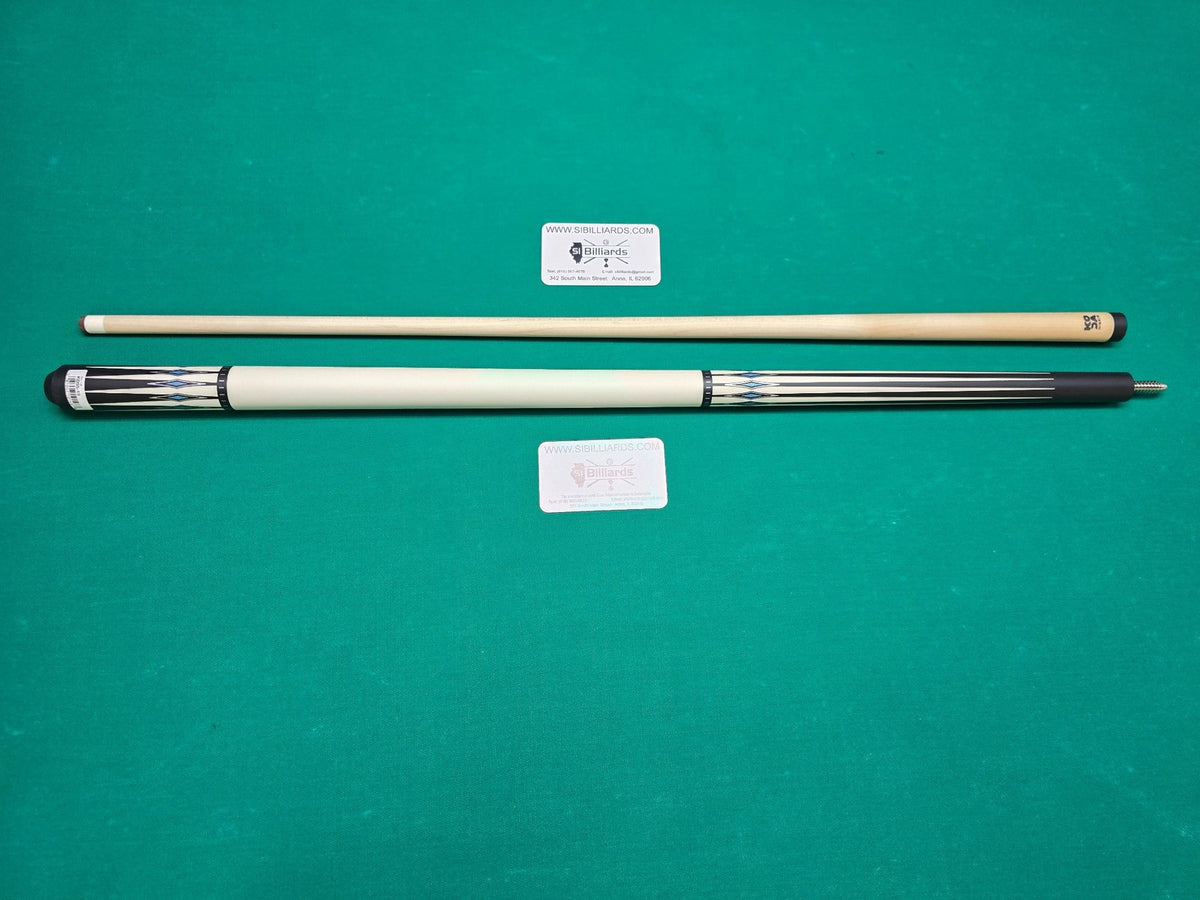 KODA Sports KD55 Pool Cue - Solid Ivory Overlay with Black and Abalone Points