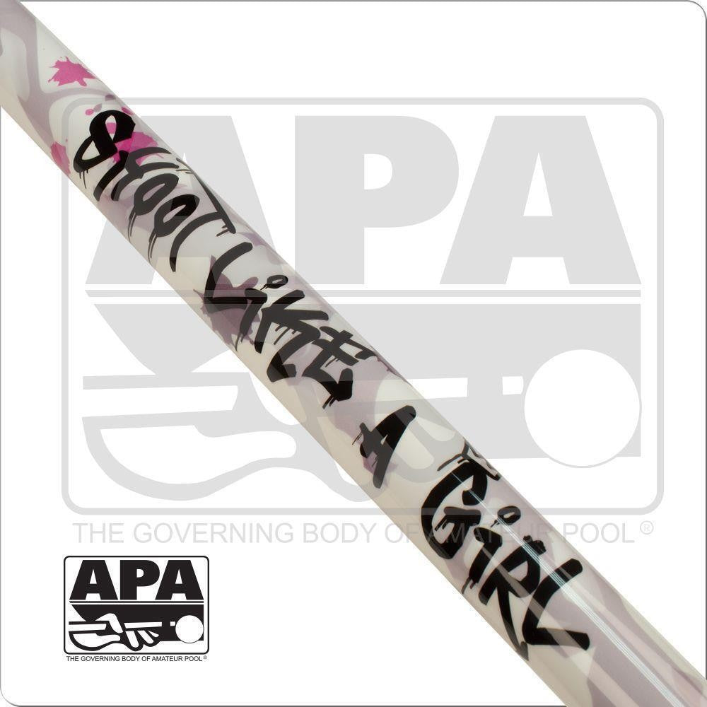 Action APA Shoot Like a Girl Pool Cue 19oz, 29 Inch Maple Shaft, 13mm Tip