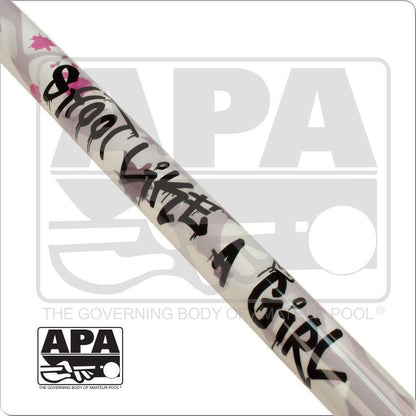 Action APA Shoot Like a Girl Pool Cue 19oz, 29 Inch Maple Shaft, 13mm Tip