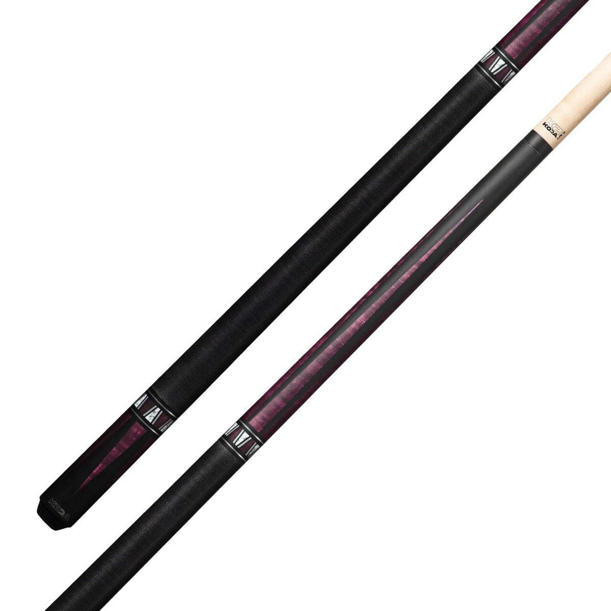 K2 Pool KL170 Cue Matte Black, Purple Curly Point Design W/ K2 LD 11.75MM Shaft!