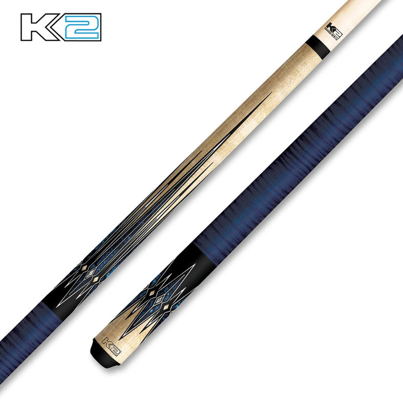 K2 KL81 Pool Cue with 12.5mm Low Deflection Shaft, Blue Black Gloss