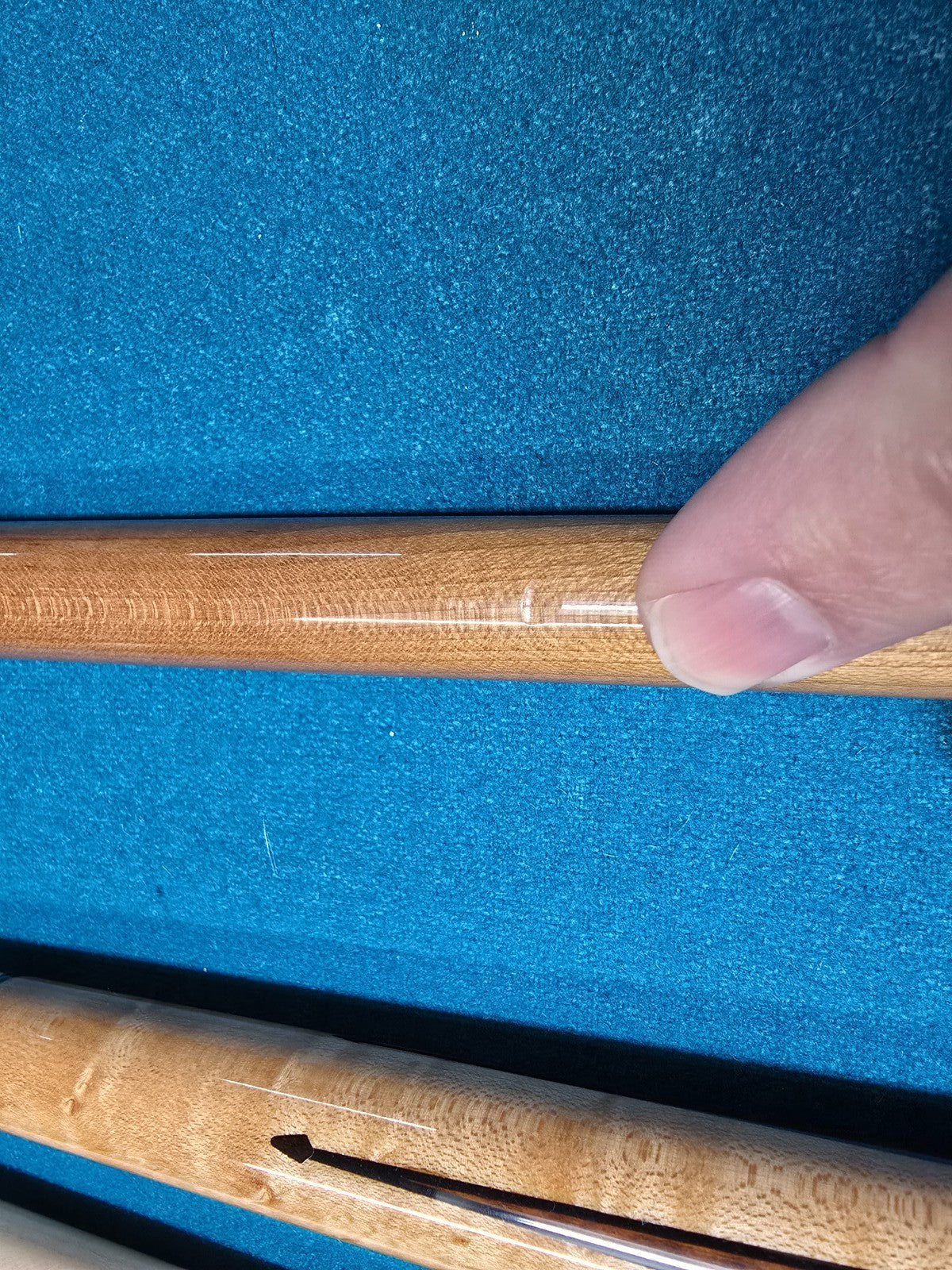Michael Durbin Custom Pool Cue with 4 Shafts, Leather Wrap, Floating Points