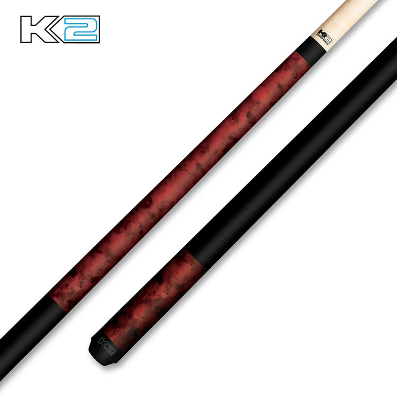 K2 KL97 Pool Cue Red Smoke Matte 12.5mm Low Deflection Shaft for Precision Play