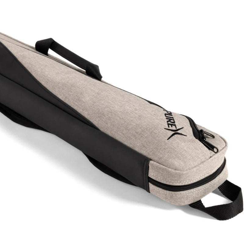 Pure X 4x8 Soft Pool Cue Case, Padded Polyester, Backpack Straps, Gray