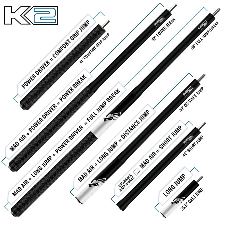 Koda Sports K2 6 IN 1 BREAK/JUMP CUE - Pink- Fast Shipping! New!!