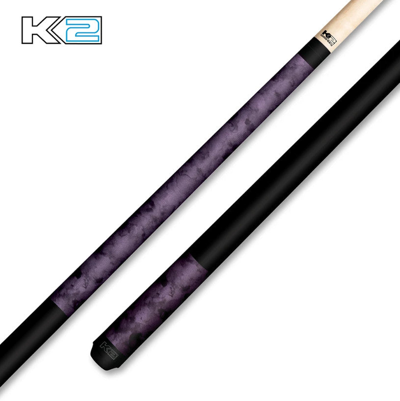 K2 Pool Cue Purple Smoke Matte 12.5mm Low Deflection Shaft for Precision Play