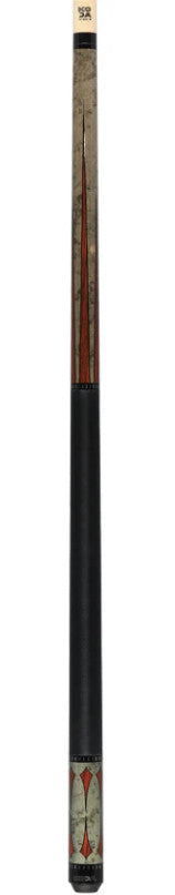 KODA Gray-Stained Maple with Cocobolo Points Graphic Pool Cue - KD49 19oz 13mm