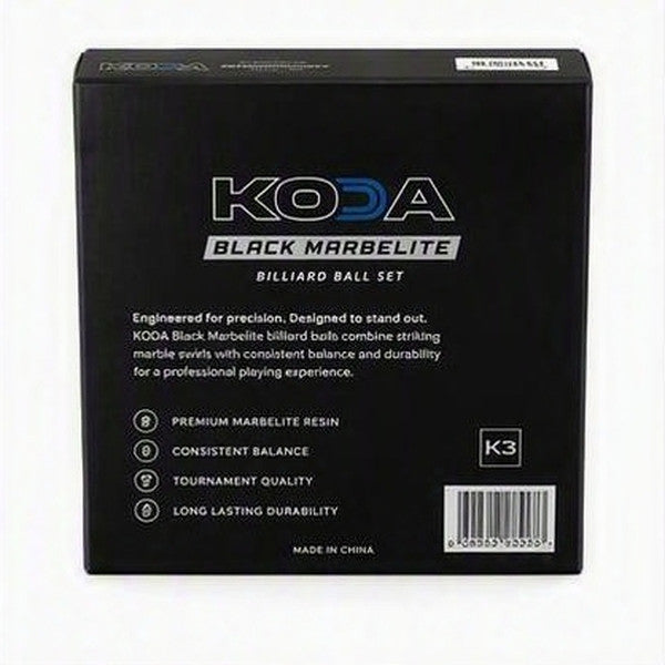 Koda KBBM Black Marble Lite Billiard Ball Set – Lifetime Guarantee For Home Use
