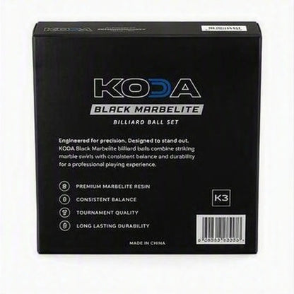 Koda KBBM Black Marble Lite Billiard Ball Set – Lifetime Guarantee For Home Use