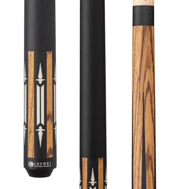 Lucasi LZC62 Custom Matte Zebrawood &amp; Black/White Inlays Wrapless Cue