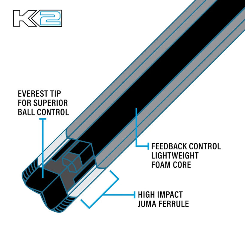 K2 Pool Cue Pink Smoke Matte 12.5mm Low Deflection Shaft for Precision Play