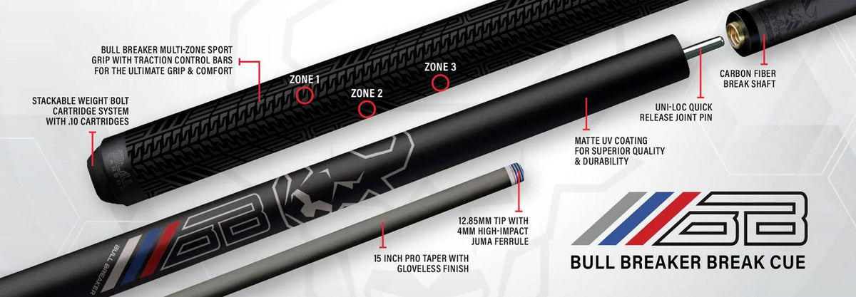 Bull Carbon Bull Breaker Carbon Fiber Break Cue - Sport Wrap!
