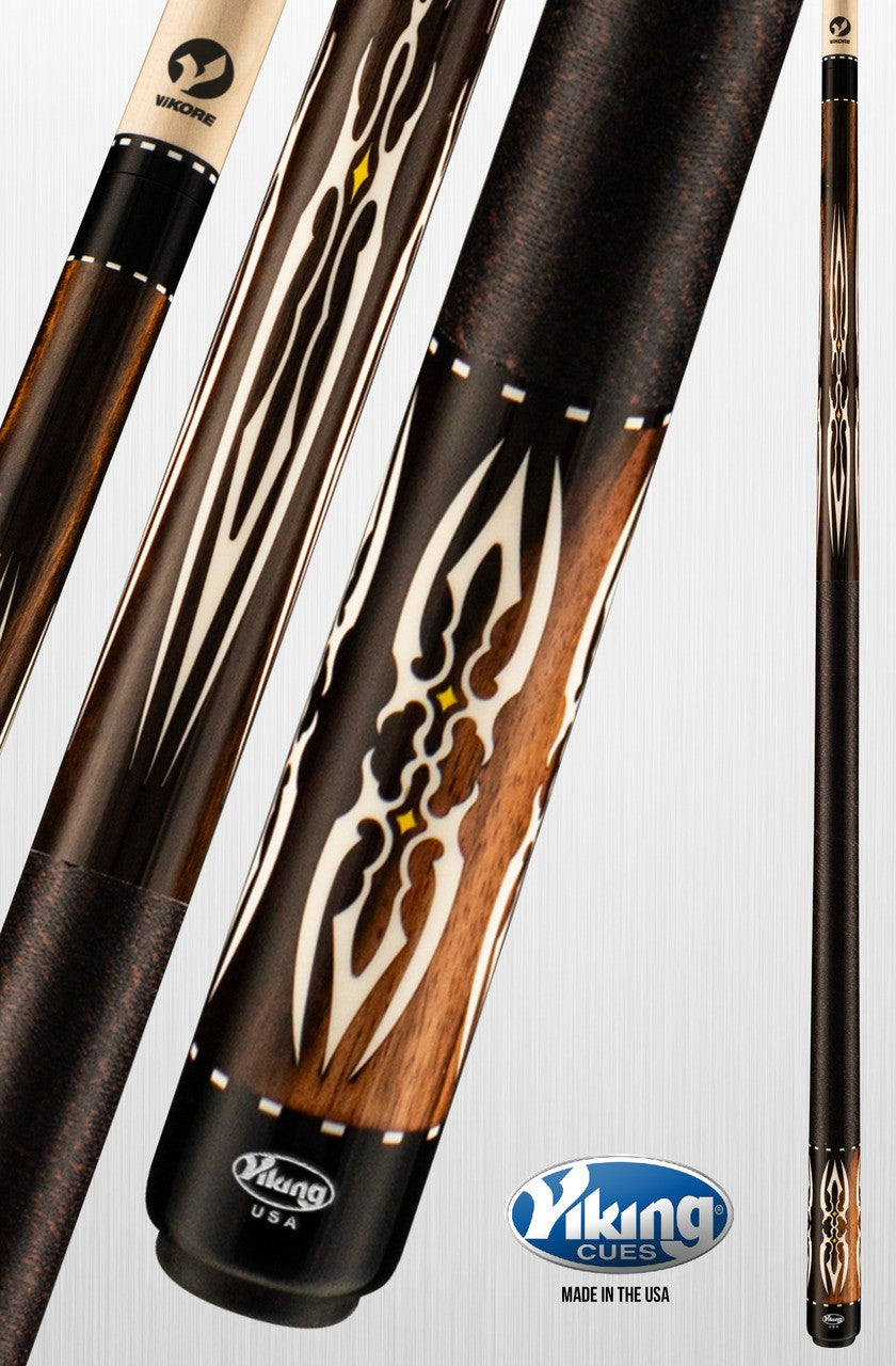 Viking Cues Motore MT0404 Pool Cue ViKORE Shaft Irish Linen Wrap Inlays