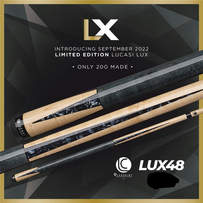 LUCASI LUX 48 CUSTOM CUE UNILOC 12.75MM LTD ONLY 200 MADE NEW FREE SHIPPING