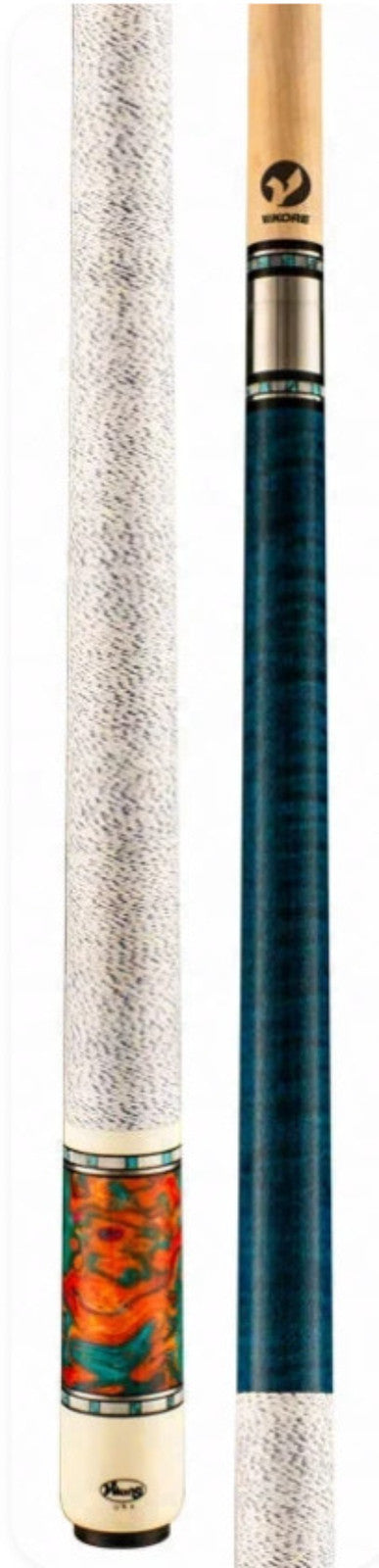 Viking Cues Twilight TW0308 Pool Cue, Vikore Shaft, Teal Birdseye Maple Cue