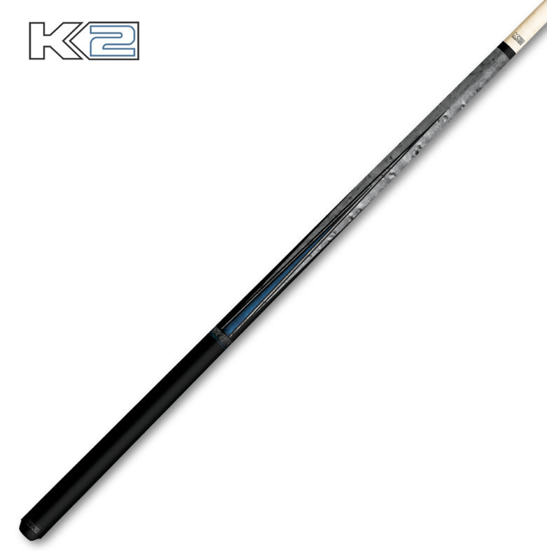 K2 KLLE1N No Wrap Pool Cue, Gray Maple, Blue Points, 12.5mm LD Shaft