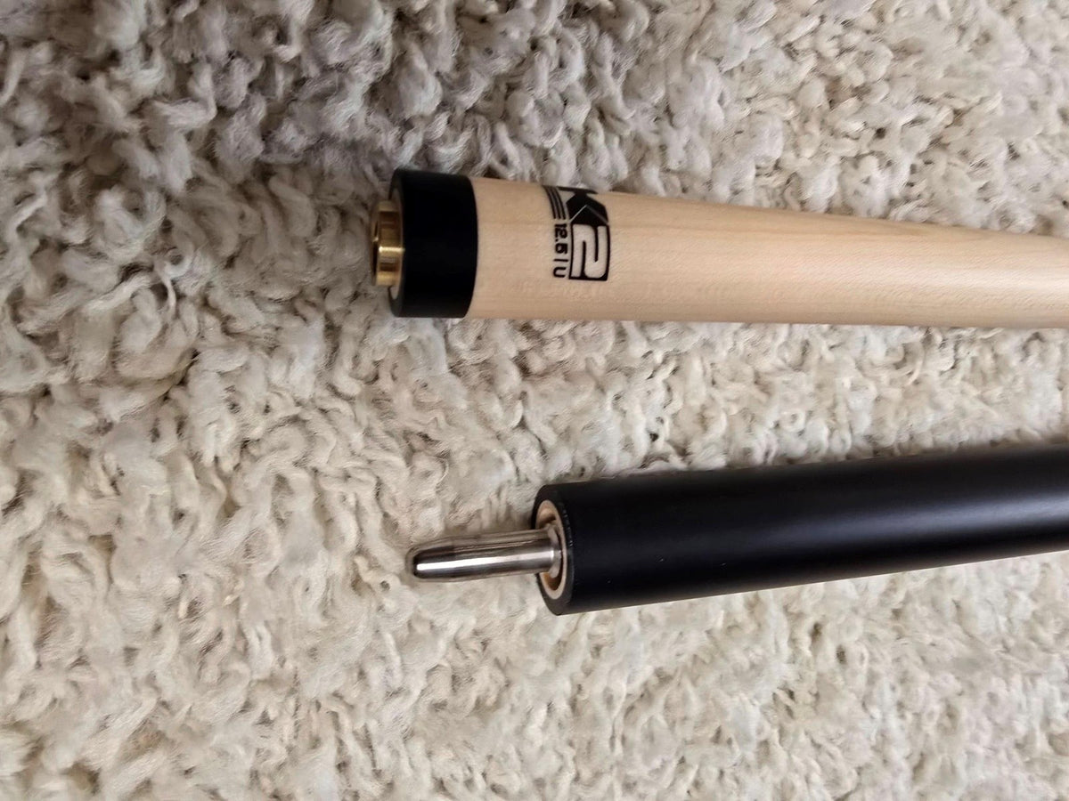 K2 KLB10 Pool Cue Matte Black with White, 12.5MM Low Deflection Shaft