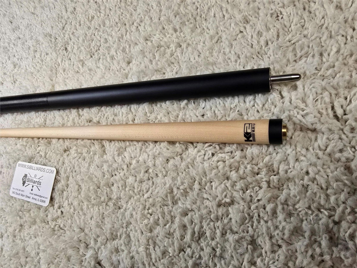 K2 KLB12 Pool Cue Matte Black Gold Low Deflection 12.5mm Shaft Cue