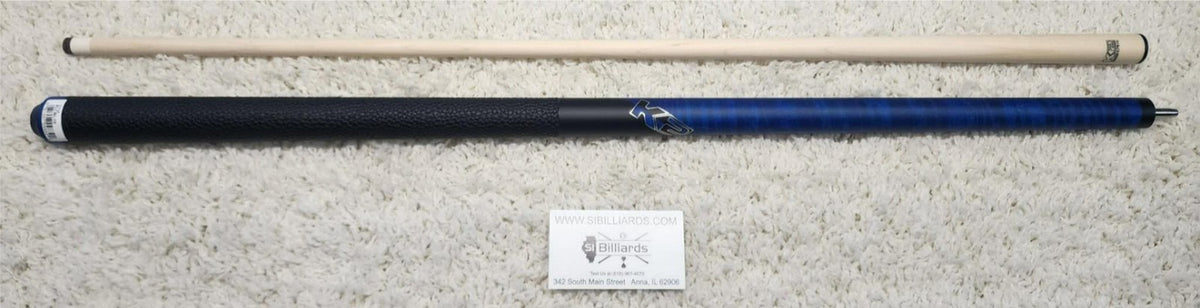 K2 Pool Cue KLCBL Blue w/ Leather Wrap Play Cue w/ Low Deflection 11.75MM Shaft