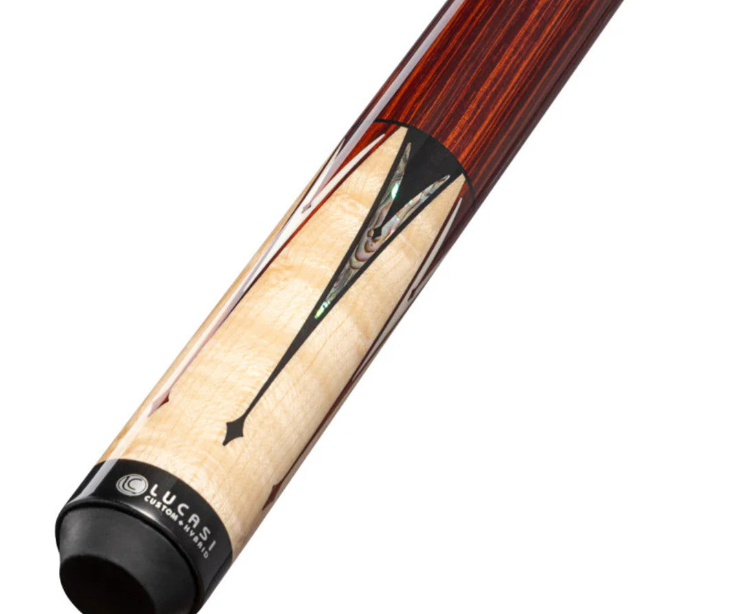 Lucasi LZC63 Custom Pool Cue Birdseye Maple Pearl Inlays Uni-Loc Shaft