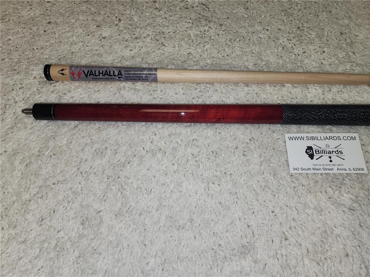 Viking Valhalla VA114 Hard Rock Maple Linen Wrap Pool/Billiard Cue - Red