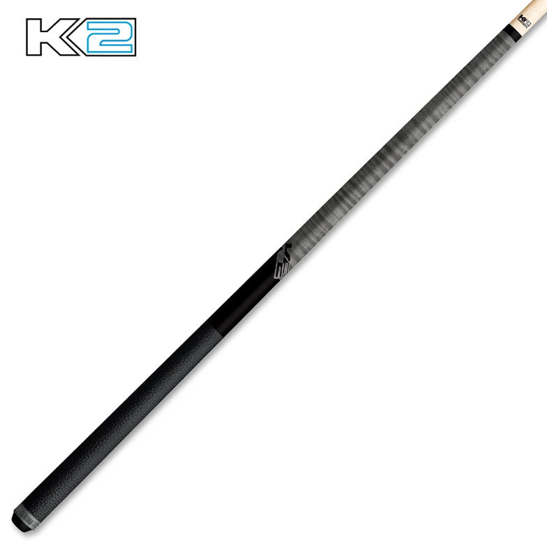 K2 Pool Cue KLCGY Grey Leather Wrap 12.5MM Low Deflection Playing Cue