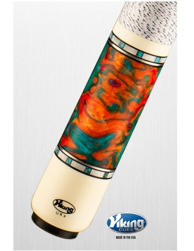 Viking Cues Twilight TW0308 Pool Cue, Vikore Shaft, Teal Birdseye Maple Cue