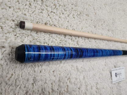 K2 POOL CUE KL141 Gloss Black, Turquois/White Floating Points, Blue Curly
