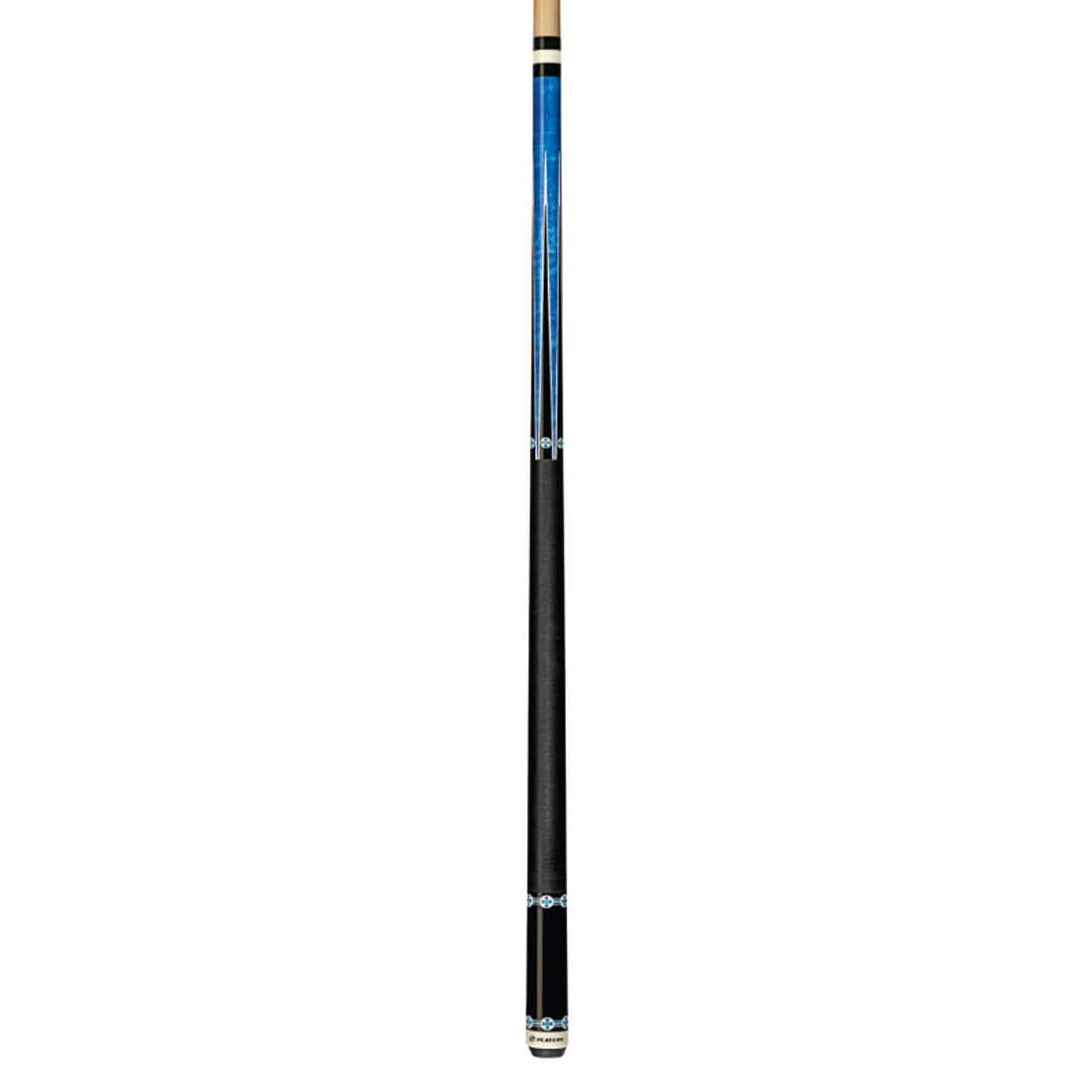 Players C-985 Blue Maple Pool Cue with Black Linen Wrap, 15-Inch Taper