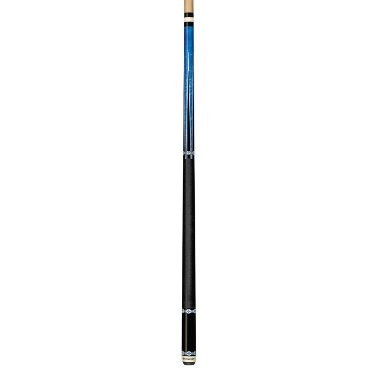 Players C-985 Blue Maple Pool Cue with Black Linen Wrap, 15-Inch Taper