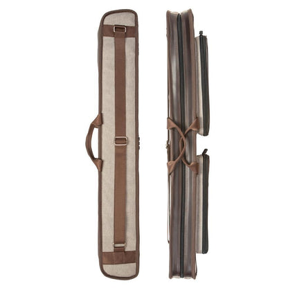 Lucasi DUO 2x4 Soft Pool Cue Case - Brown Leather, Free Shipping USA