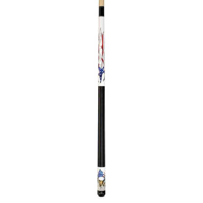 Players D-PEG White with Screaming Bald Eagle and American Flag Flames Cue