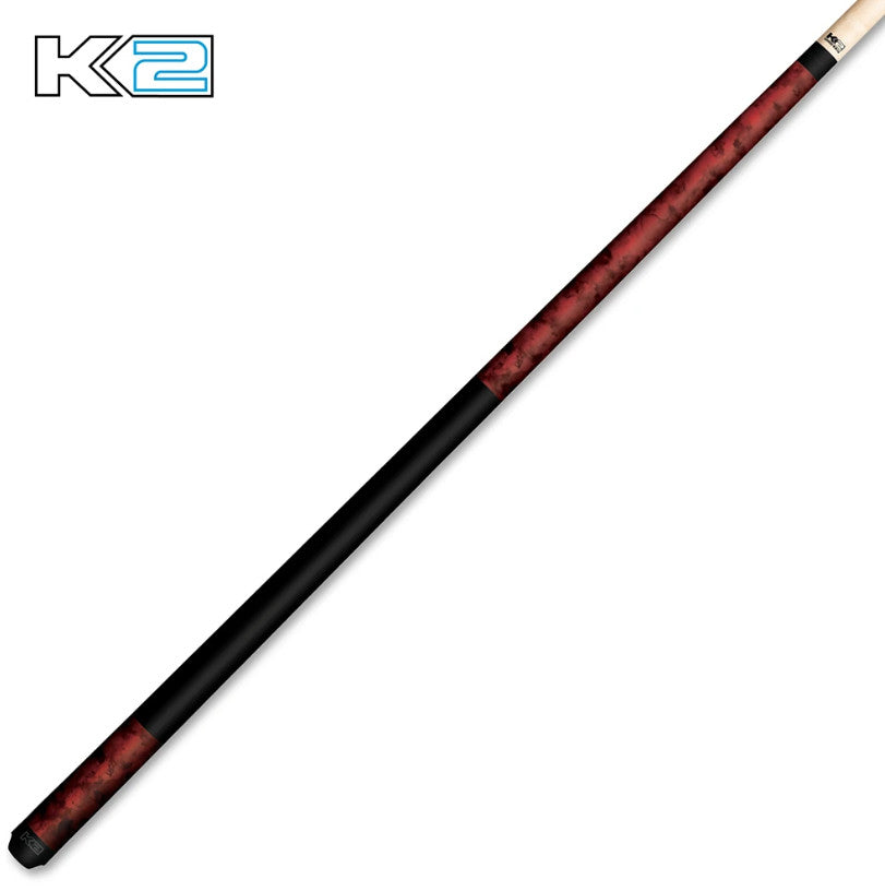 K2 KL97 Pool Cue Red Smoke Matte 12.5mm Low Deflection Shaft for Precision Play