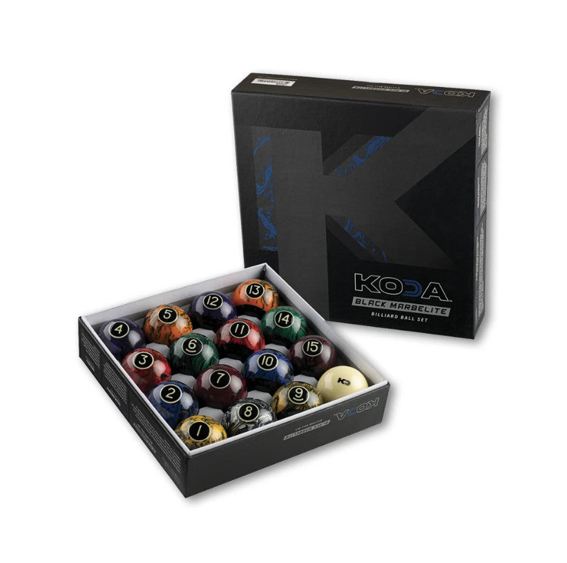 Koda KBBM Black Marble Lite Billiard Ball Set – Lifetime Guarantee For Home Use