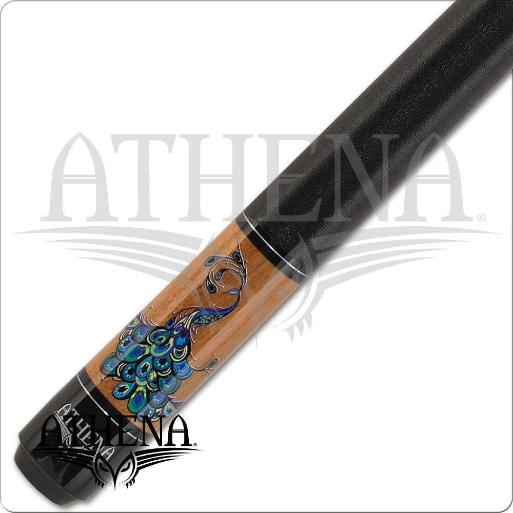 Athena ATH47 Pool Cue 19oz 57 Inch Peacock Design 12.5mm Maple Shaft