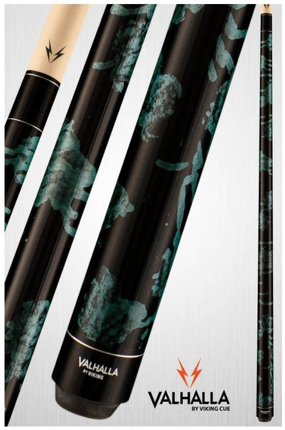 Viking Valhalla VA214 Hard Rock Maple Pool/Billiard Cue Black &amp; Teal Marble