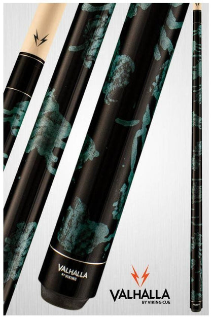 Viking Valhalla VA214 Hard Rock Maple Pool/Billiard Cue Black &amp; Teal Marble