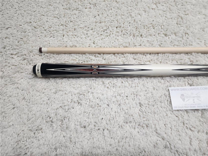 K2 POOL CUE KL131 Gloss Black, Cocobolo Points, w/ Wrapless White Wrap - 12