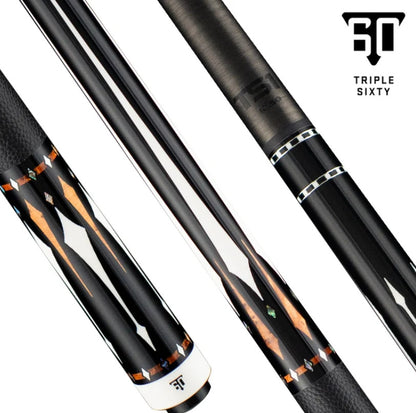 Triple 60 Carnivale CN2 Billiards Cue, Ebony Amboyna Burl Inlays