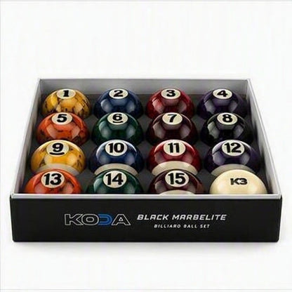 Koda KBBM Black Marble Lite Billiard Ball Set – Lifetime Guarantee For Home Use