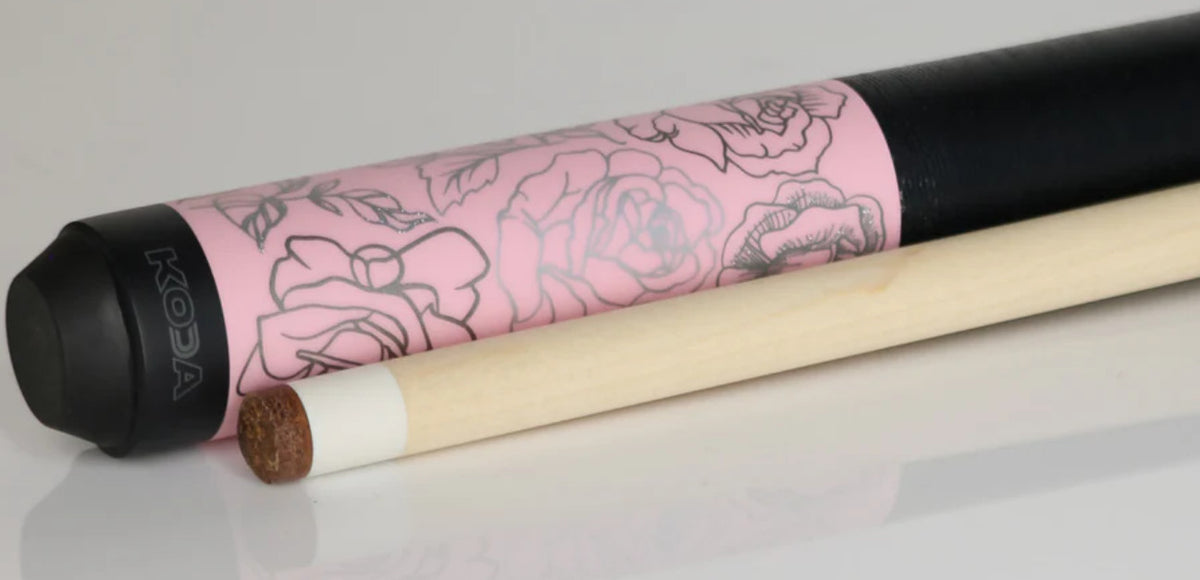 Koda KDV30PK Pool Cue | Pink Rose Graphic | 19oz | 12.5mm Shaft | New