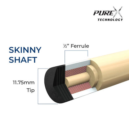 Pure X HXT101 Pool Cue Birdseye Maple Bocote Wrapless Low Deflection Cue