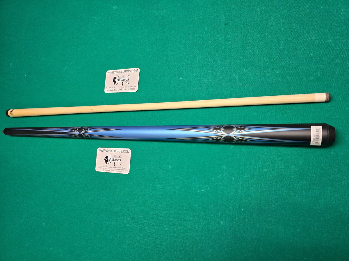 K2 KL160BL Pool Cue Matte Metallic Blue with Silver and Black Graphic 12.5 mm