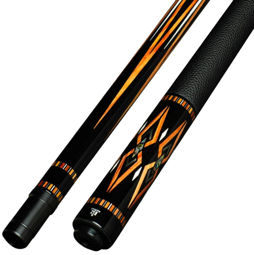 Triple Sixty Carpo CP2 Billiards Pool Cue Ebony Abalone Inlays Leather Wrap