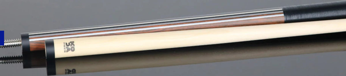 KODA KD29BC Pool Cue, Black and Bocote Split Design Graphic Stick