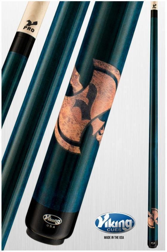 Viking Cues Axe Pool Cue Stick 12.25mm V Pro Shaft Teal Maple Made in USA