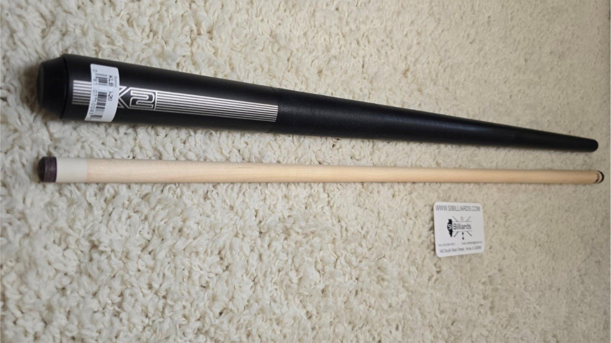 K2 KLB10 Pool Cue Matte Black with White, 12.5MM Low Deflection Shaft