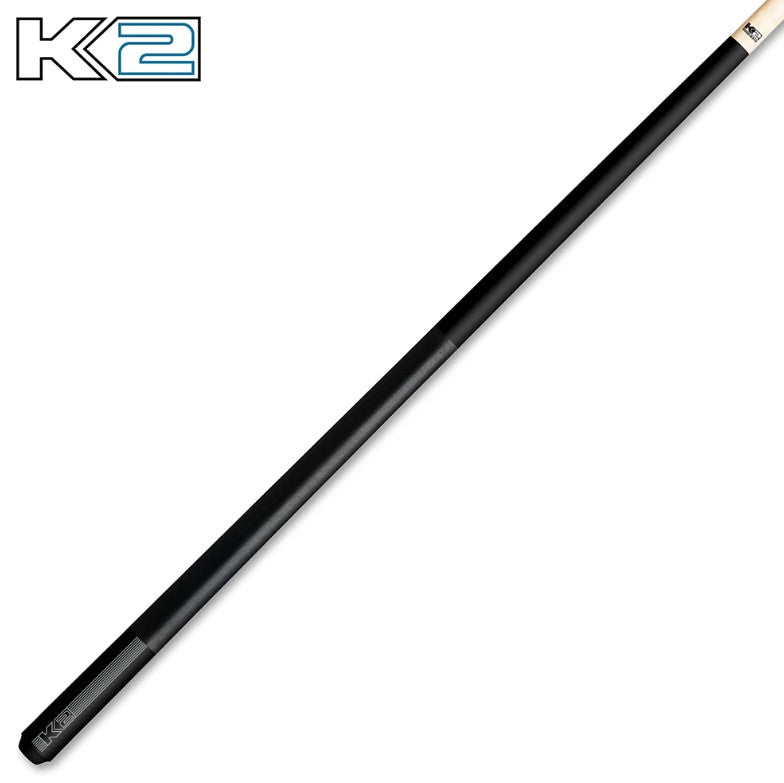 K2 KLB10 Pool Cue Matte Black with White, 12.5MM Low Deflection Shaft
